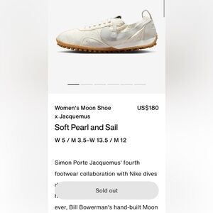 Jacquemus  Nike Off-White Lace-Up Low-Top Sneaker